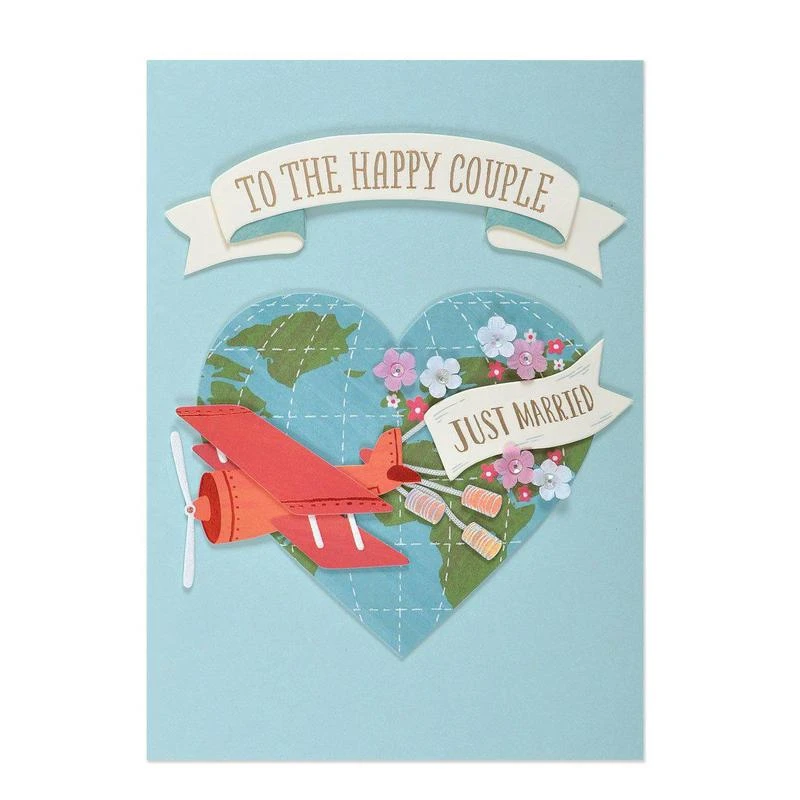 Hello Shop Monrovia Pouches Papyrus Flight Just Married Wedding Card