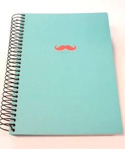 Hello Shop Monrovia Bonjour Mustache 4 Subject Spiral Notebook