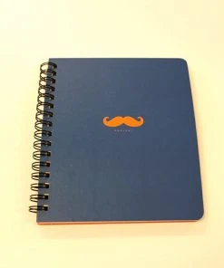 Hello Shop Monrovia Bonjour Mustache Mini Spiral Notebook Notebooks