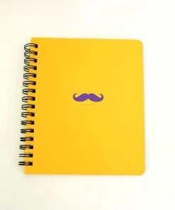 Hello Shop Monrovia Bonjour Mustache Mini Spiral Notebook Notebooks