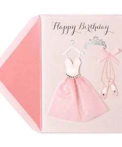 Hello Shop Monrovia Pouches Papyrus Handmade Ballerina Outfit Birthday Card