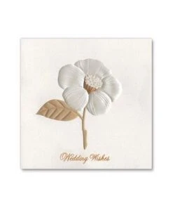 Hello Shop Monrovia Pouches Papyrus White Flower Wedding Card