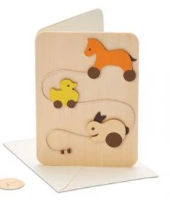Sanrio Pouches Papyrus Wooden Pull Toy New Baby Card