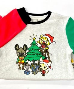 Sanrio Aggretsuko Holiday Color Block Crew Neck Sweater